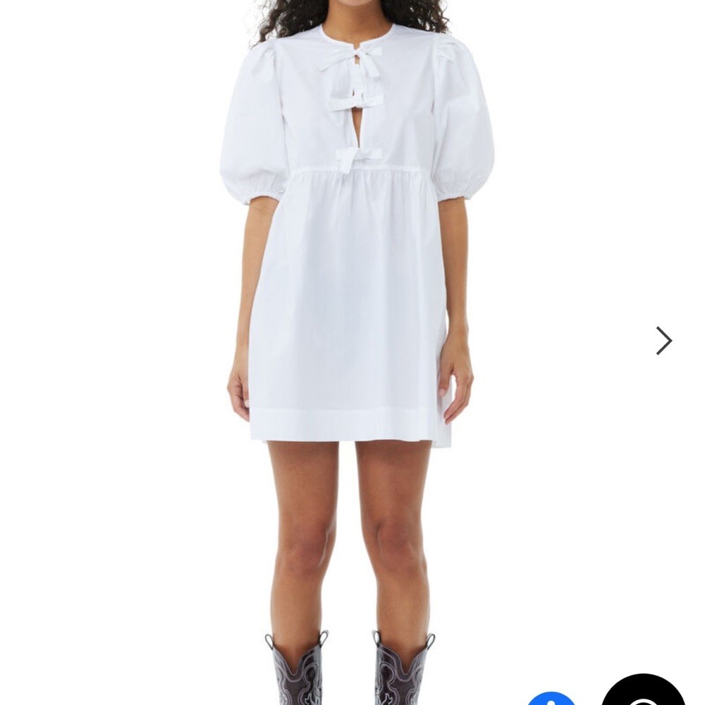 Ganni white poplin dress never worn